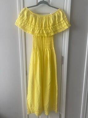 Sea Spice Resort Beachwear Cover Up Cotton Off Shoulder Dress Sz S